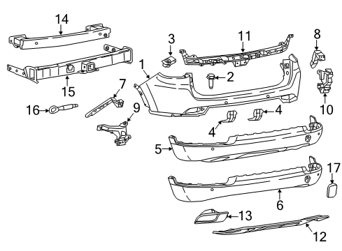 2021 Jeep Compass Bumper & Components - Rear Plug-Tow Hook Diagram for 5UP67RXFAB