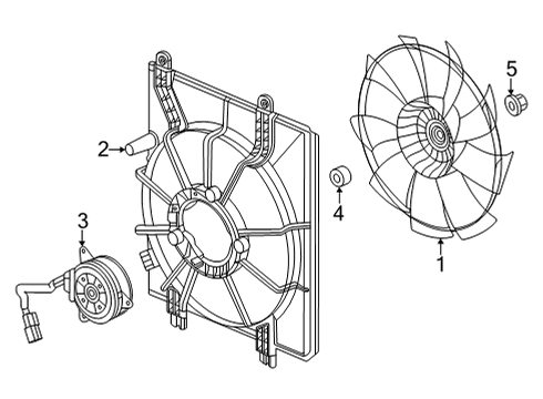 2022 Honda Civic Cooling Fan SHROUD Diagram for 19015-64S-A01