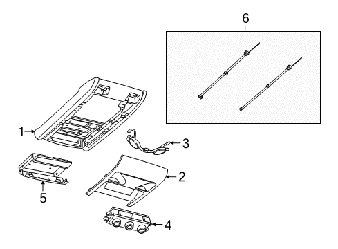 2016 Chrysler Town & Country Overhead Console Bin Diagram for 1KL94DX9AB