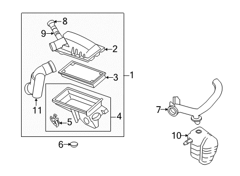 2008 Mercury Mariner Powertrain Control Upper Cover Diagram for 5M6Z-9661-AA