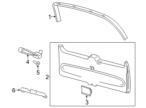 2016 Ford Expedition Interior Trim - Lift Gate Upper Molding Diagram for FL1Z-7842410-BB