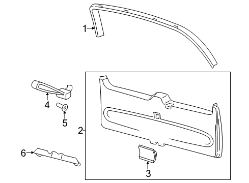 2016 Ford Expedition Interior Trim - Lift Gate Upper Molding Diagram for FL1Z-7842410-BA