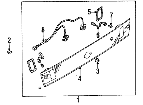 1998 Nissan Sentra Bulbs Lamp Assembly-Back Up Diagram for 26540-F4304