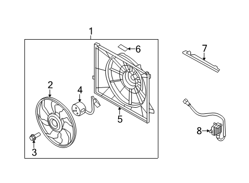 2010 Hyundai Sonata Cooling System, Radiator, Water Pump, Cooling Fan Cover Diagram for 25391-3K500