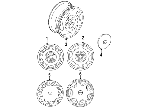 1997 Toyota Previa Wheels, Covers & Trim Center Cap Diagram for 42603-28110