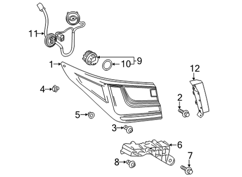 2022 Lexus NX450h+ Tail Lamps LENS & BODY, RR COMB Diagram for 81551-78180