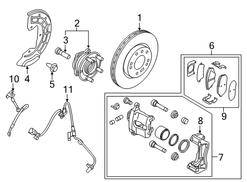 2015 Hyundai Sonata Front Brakes Brake Assembly-Front, LH Diagram for 58110-C2100