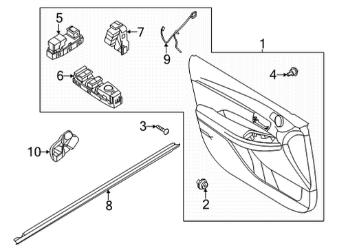 2021 Kia K5 Front Door Switch Assembly-Ims Cont Diagram for 93250L2000