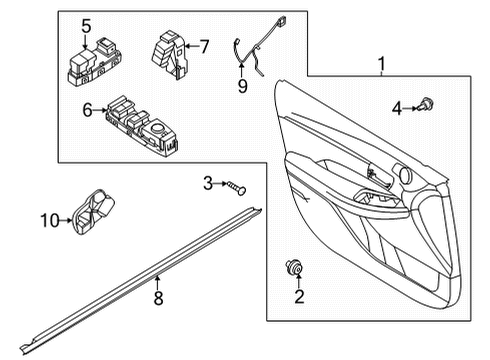 2021 Kia K5 Front Door Cover-O/S Mirror, LH Diagram for 87607L2000