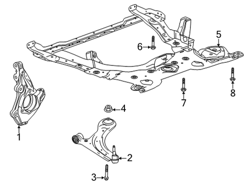 2020 Buick Encore GX Front Suspension Components, Lower Control Arm, Stabilizer Bar Lower Control Arm Bolt Diagram for 11603179