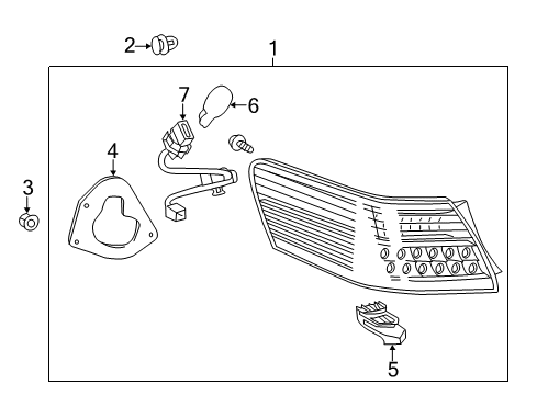 2011 Toyota Camry Bulbs Combo Lamp Assembly Gasket Diagram for 81552-06340