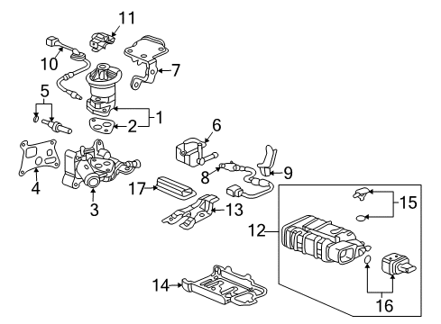 2006 Honda Accord Emission Components Bracket, Canister Diagram for 17358-SDA-A00