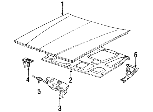 1990 Chrysler New Yorker Hood & Components Part Diagram for 4490802