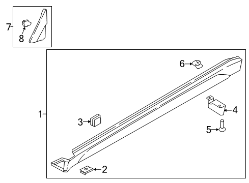2019 Hyundai Tucson Exterior Trim - Pillars, Rocker & Floor Guard Assembly-Rear DEFLECTOR, RH Diagram for 86862-D3000