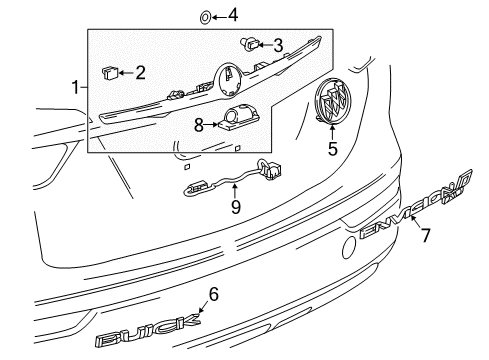 2018 Buick Envision Exterior Trim - Lift Gate Emblem Diagram for 23286119