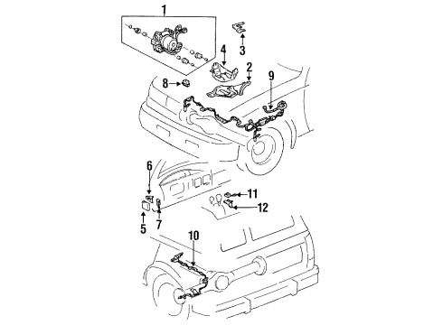 1993 Toyota Land Cruiser ABS Components Clamp, Brake Actuator Connector, NO.1 Diagram for 44597-60010