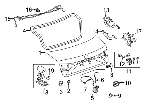 2016 Lexus ES300h Trunk Bar, Luggage Door Hinge TORSION Diagram for 64531-06470