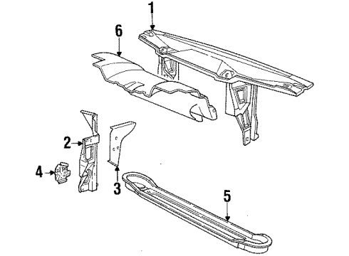 1988 BMW 735i Radiator Support Cross Member Front Diagram for 41111957186