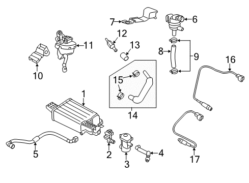 2018 Kia Rio Emission Components Tube-Fuel Tank Vapor Diagram for 31174H9600