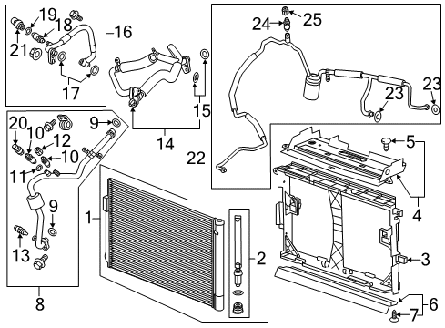 2012 Chevrolet Volt A/C Condenser, Compressor & Lines Discharge Hose Diagram for 23411745