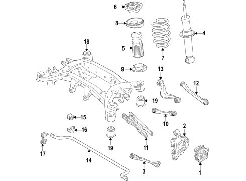 2019 BMW X4 Rear Suspension Components, Lower Control Arm, Upper Control Arm, Ride Control, Stabilizer Bar Rubber Mounting Rear Diagram for 33316868535
