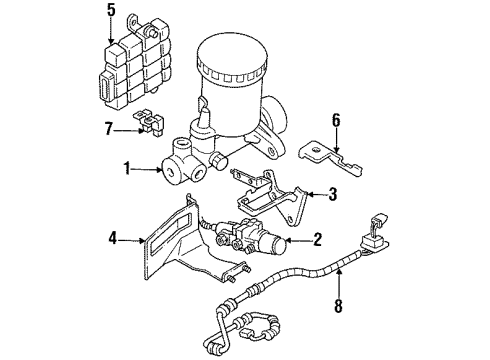 1998 Chevrolet Tracker Hydraulic System Valve, Height Sensor & Braking Propn Control Diagram for 91173764