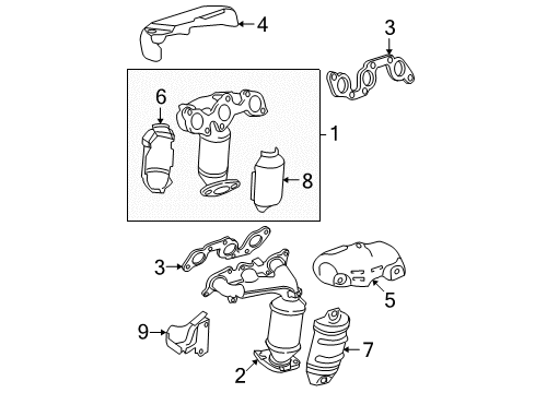 2004 Lexus ES330 Exhaust Manifold Exhaust Manifold Sub-Assembly, Right Diagram for 17140-20050