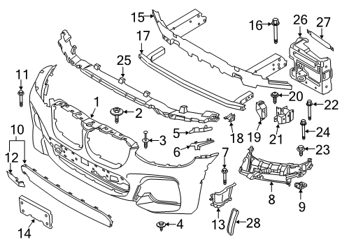 2019 BMW X3 Front Bumper Hex Bolt Diagram for 07149126885