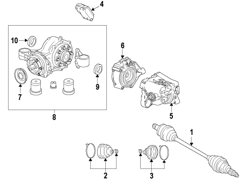 2019 Cadillac XTS Rear Axle, Axle Shafts & Joints, Differential, Drive Axles, Propeller Shaft Axle Assembly Diagram for 22823299