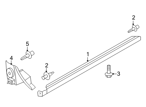 2010 Nissan Versa Exterior Trim - Pillars, Rocker & Floor MUDGUARD-SILL Center, RH Diagram for 76850-EM30A
