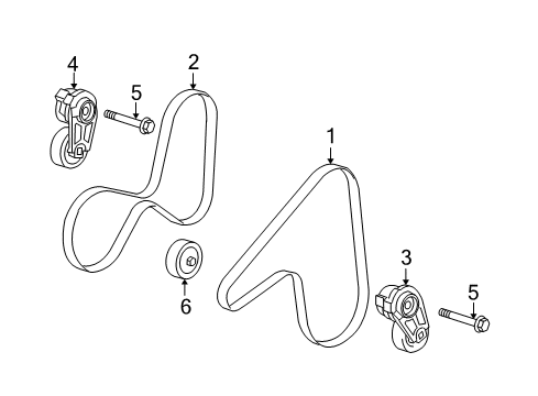 2006 Cadillac CTS Belts & Pulleys Tensioner Diagram for 12585551