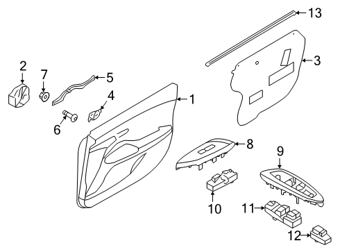 2020 Hyundai Veloster N Front Door Front Door Inside Handle Assembly Diagram for 82610-J3000-MPP