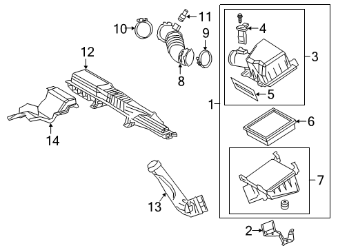 2020 Lexus UX250h Filters Case Sub-Assembly Air C Diagram for 17701-24460