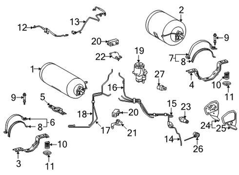 2016 Toyota Mirai Fuel System Components Support Diagram for 77B03-62010