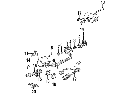 1999 Buick LeSabre Shroud, Switches & Levers Switch, Ignition Diagram for 1990178