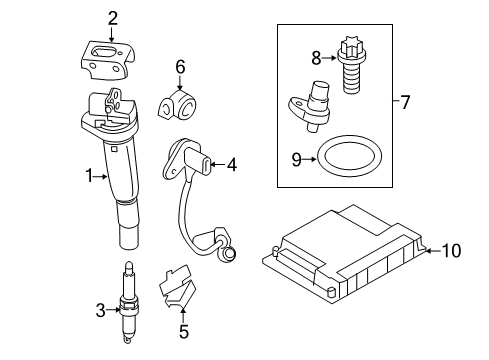 2017 BMW X5 Ignition System Spark Plug, High Power Diagram for 12120042724