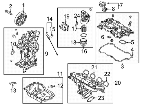 2022 Kia K5 Engine Parts Gasket-Fuel Pump Diagram for 22442-2M800