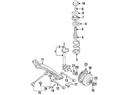 1987 Nissan Stanza Rear Brakes Rear Spring Seat Assembly Lower Left Diagram for 55267-D5010