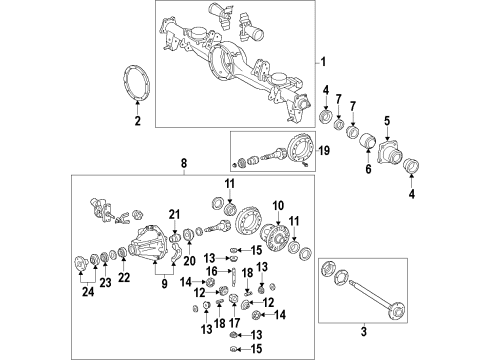 2019 Lexus GX460 Rear Axle, Differential, Propeller Shaft Case Sub-Assembly, DIFFE Diagram for 41301-35260