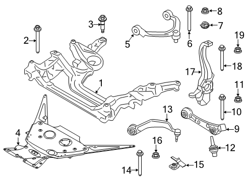 2020 BMW M8 Front Suspension Components, Lower Control Arm, Upper Control Arm, Ride Control, Stabilizer Bar RIGHT TENSION STRUT WITH RUB Diagram for 31108096244