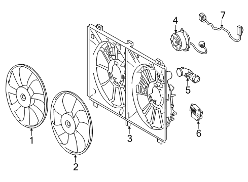 2017 Lexus RC F Cooling System, Radiator, Water Pump, Cooling Fan Wire, Cooling Fan Diagram for 16364-38040