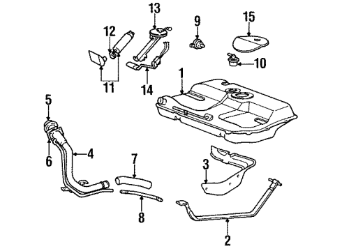 1997 Hyundai Accent Fuel Supply Hose-Fuel Filler Neck Diagram for 31036-22500
