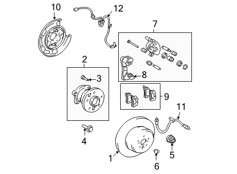 2007 Lexus RX350 Rear Brakes Piston Diagram for 47831-0E010