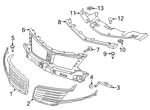 2018 Lincoln MKC Grille & Components Sight Shield Diagram for EJ7Z-16A238-C