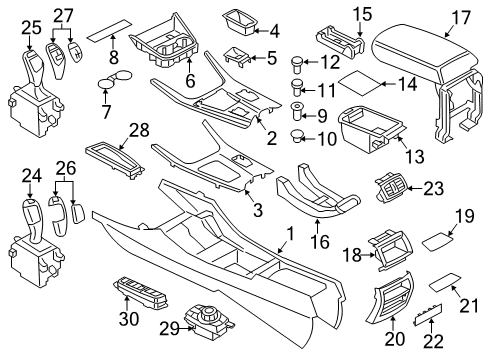 2017 BMW X4 Gear Shift Control - AT Carrier, Centre Console Diagram for 51169393281