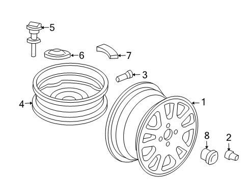 2003 Honda Civic Wheels, Covers & Trim Disk, Wheel (15X4T) (Dunlop) Diagram for 42700-S6D-E91