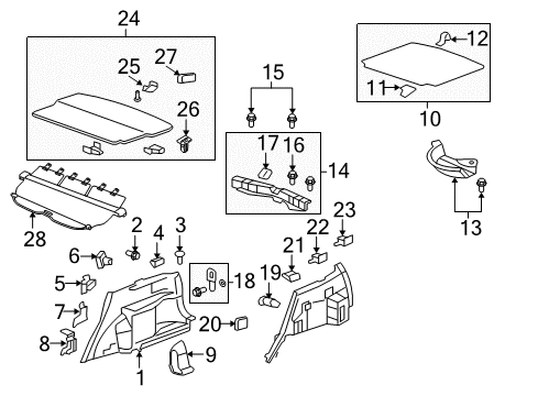 2007 Honda CR-V Interior Trim - Rear Body Hook Assembly, Tie Down Diagram for 84614-SEA-E00