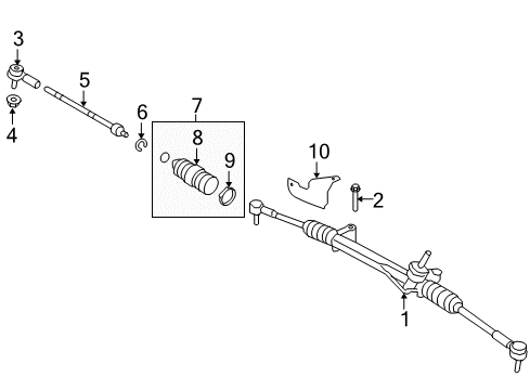 2009 Ford Escape Steering Gear & Linkage Boot Kit Diagram for AL8Z-3332-A