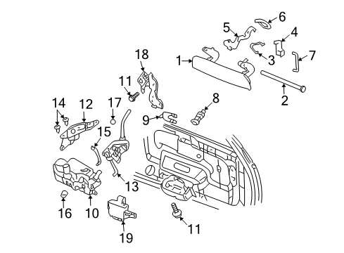 2004 GMC Envoy XL Lift Gate - Lock & Hardware Screw - Round Crown Washer Full Thrd Diagram for 11609946