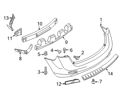 2009 Nissan Murano Rear Bumper Bracket-Rope Hook, RH Diagram for 767D0-1AA0A